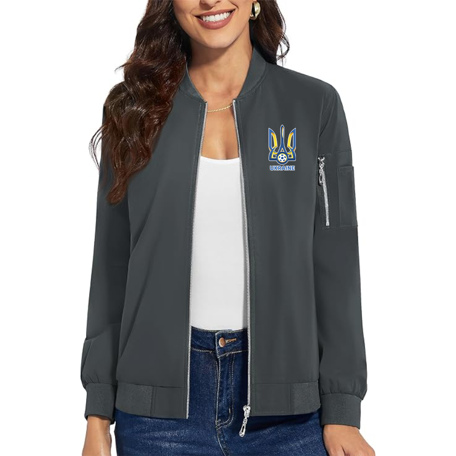 Women's Ukraine National Football Soccer Team  Premium Bomber Jacket Outerwear